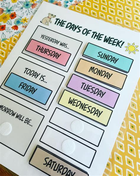 Free Cut And Paste Days Of The Week Worksheets ⋆ The Hollydog Blog