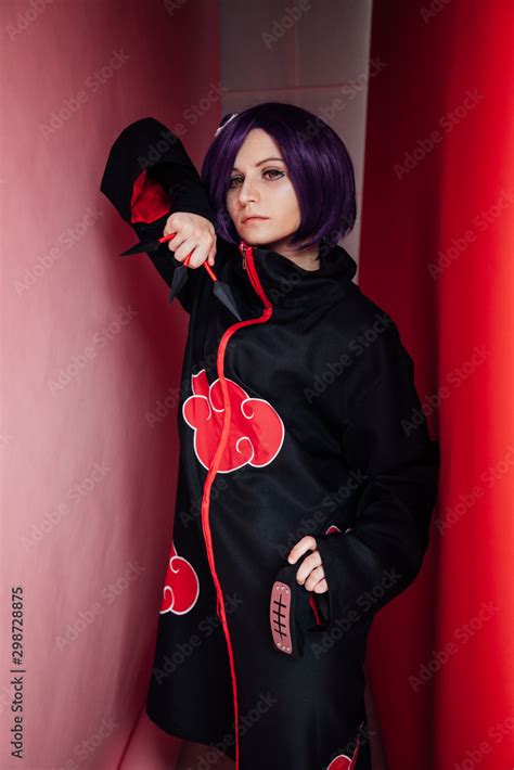 Girl anime with purple hair Japan Cosplay Stock Photo | Adobe Stock