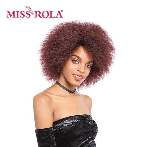 Miss Rola Coco Kanekalon Synthetic Wigs Kinky Straight Hair For Women 6inch Short Wigs 3 Colors