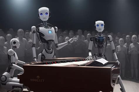 Premium AI Image A Robot Playing Piano In A Humanoid Android Robot