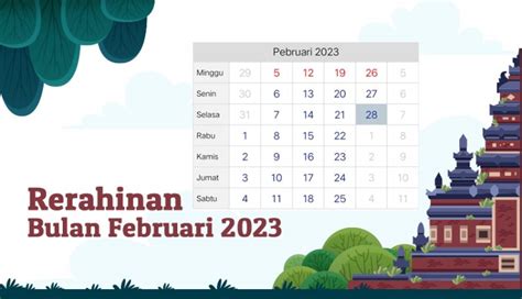 Daftar Rerahinan Bulan Februari 2023 Menurut Kalender Bali