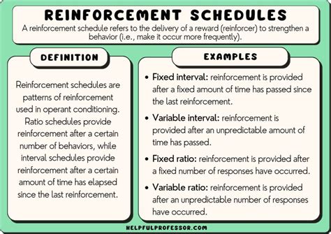 Identify The Four Schedules Of Reinforcement