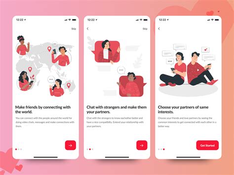 Dating App Onboarding Screens User Interface On Behance