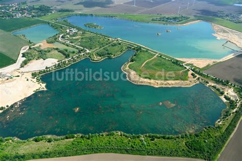 W Rbzig Aus Der Vogelperspektive Baggersee Und Kies Tagebau Der