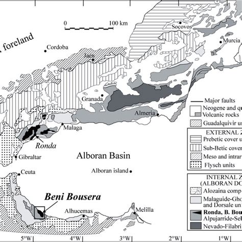 Geological Map Of The Alboran Domain Rif And Betic Cordillera