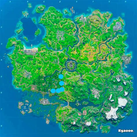 Localización de los círculos flotantes en Fortnite