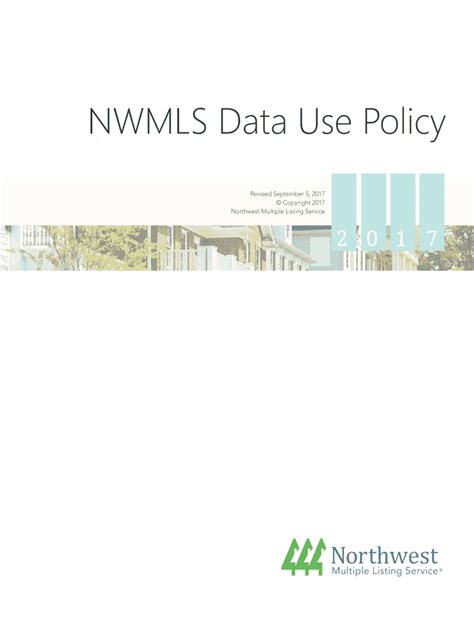 Fillable Online Nwmls Data Use Policy Fax Email Print Pdffiller