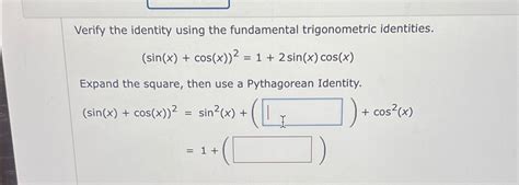 Verify the identity using the fundamental | Chegg.com