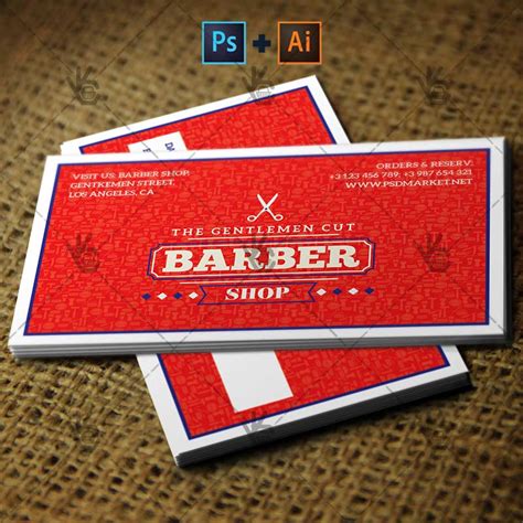 Barber Shop - Premium Business Card PSD/AI Template