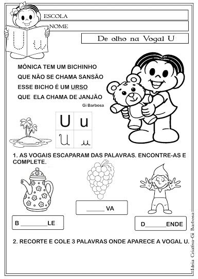 Caderno De Atividades Letras Do Alfabeto Com Texto Turma Da Mônica Ideia Criativa Gi