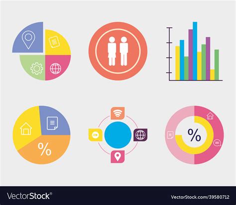 Demographic Charts Set Royalty Free Vector Image