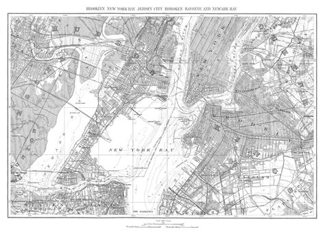 New York City Map 1893 Map Of Newark New York Brooklyn Vintage Etsy