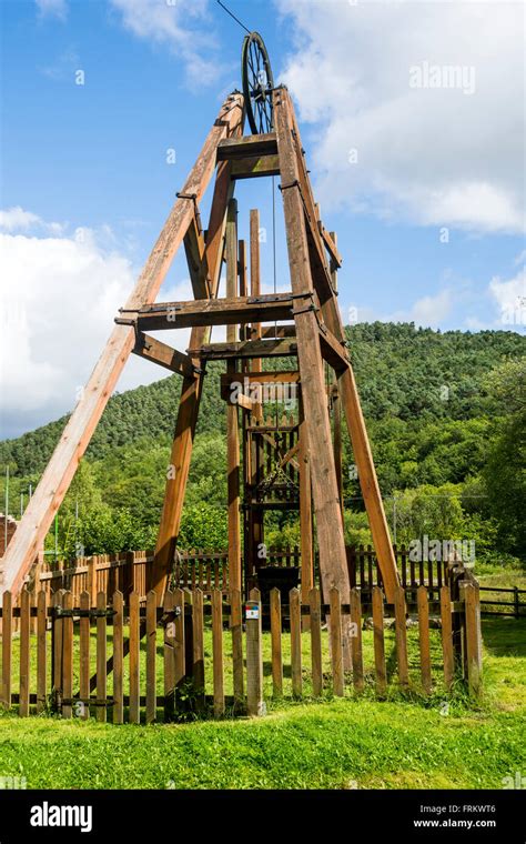 Reproduction Wooden Headgear At The Georges Shaft At The Snailbeach