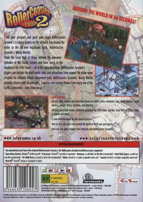 RollerCoaster Tycoon 2: Wacky Worlds cover or packaging material ...