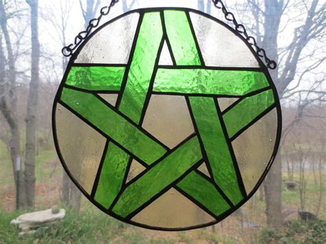 Pentacle Wicca Pagan Witchy Stained Glass Suncatcher