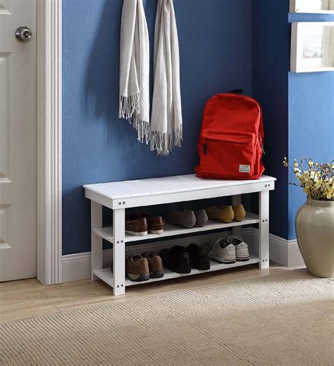 Oxford Utility Mudroom Bench In White Finish Convenience Concepts W