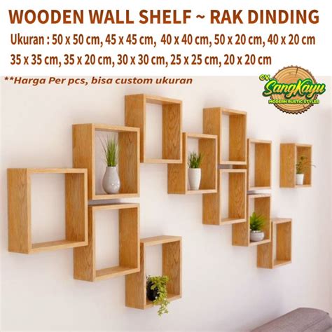 Jual Sangkayu Rak Dinding Kayu Wooden Wall Shelf Rak Dinding Kotak