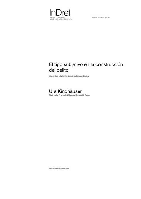 PDF El Tipo Subjetivo En La Construccin Del Delito PDF Filedel