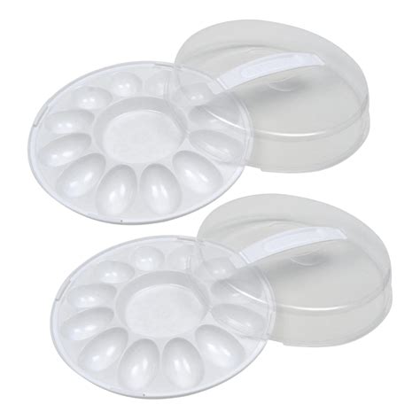 Round Deviled Egg Carrier Holder With Lids X In Home Kitchen