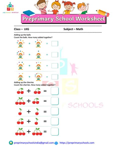 Kindergarten Addition Worksheet