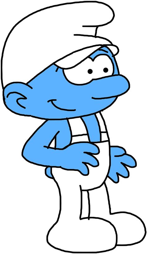 Handy Smurf In White Overalls Cartoon Clipart Full Size Clipart