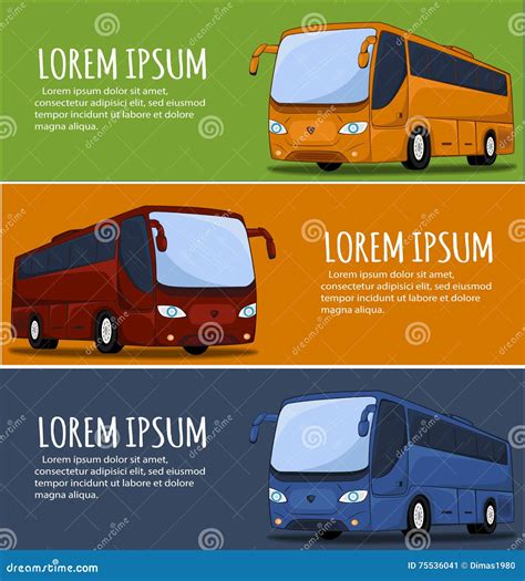 Tourist Bus Banner Stock Vector Illustration Of Guide 75536041