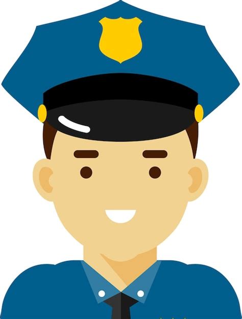 Premium Vector Male Police Officer Policeman Cop Security Guard In Uniform And Cap Avatar Face