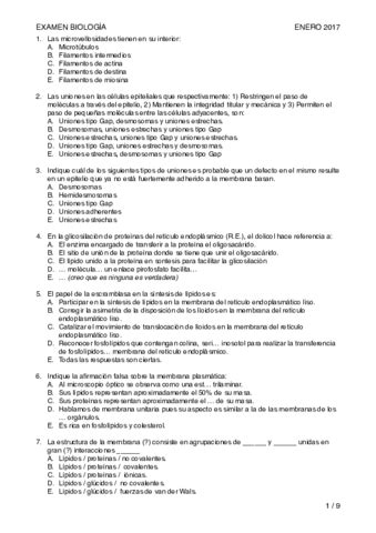 Examen Biolog A Enero Pdf