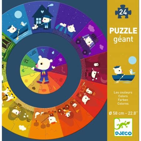 Puzzle géant Les couleurs Puzzle enfant 24 pièces Djeco