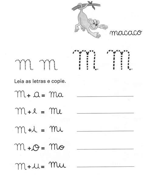 Atividades De Alfabetização Letra M