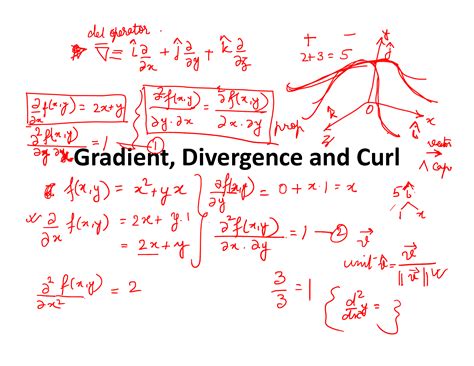 Solution Gradient Divergence And Curl Studypool