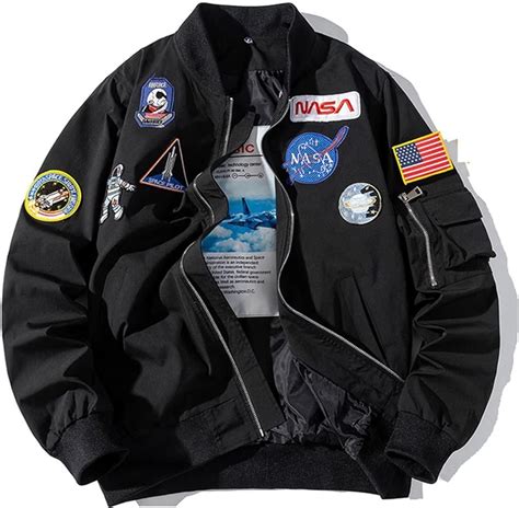 Nasa Leather Bomber Jacket Hotsell