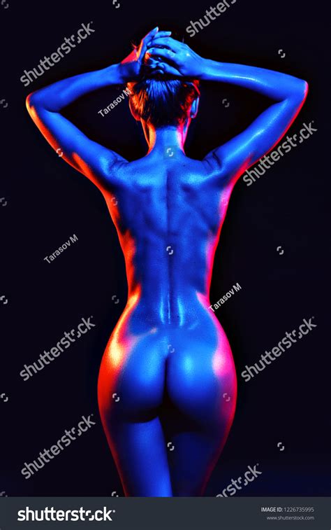Slim Sporty Nude Woman Color Lighting Stock Photo 1226735995 Shutterstock