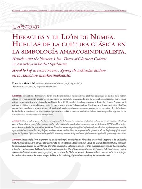 Heracles Y El Le N De Nemea Huellas De La Cultura Cl Sica En La