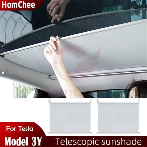 Homchee Retractable Sunshade For Tesla Model Y Sunshade Roof Window