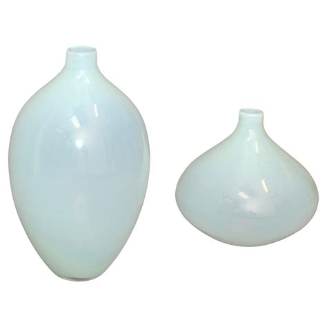 Mid Century Modern Art Glass Vases By Blenko Blue And Amber For Sale At 1stdibs Mid Century