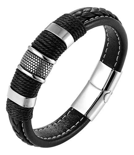 Pulsera De Cuero Genuino Hang Trenzado Para Hombre Y Mujer Cuotas Sin