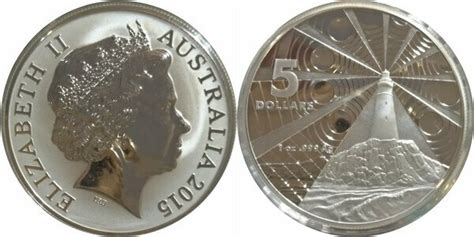 5 Dollars Elizabeth II 4th Portrait Australian Lighthouses Aids To