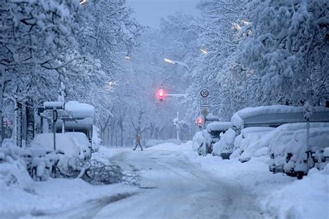 A Snowstorm Brings Munich Airport To A Standstill And Causes Travel