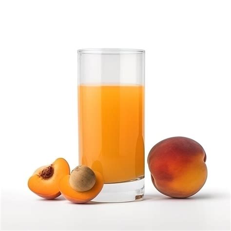 Premium Ai Image A Glass Of Orange Juice Next To Two Peaches