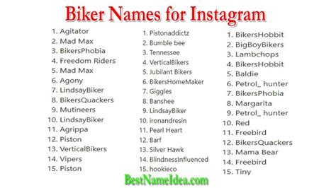 Stylish Biker Names For Instagram To Get More Followers