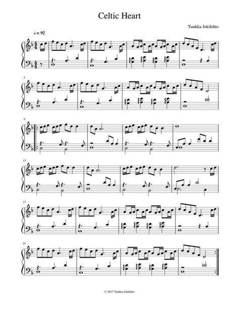 Sheet Music With The Words Celtic Heart