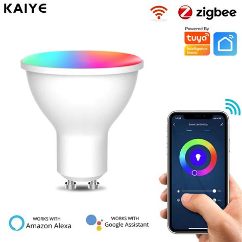 Zigbee Gu10 Smart Led Bulbs Rgb C W White 5w Dimmable Lamps Tuya Smart