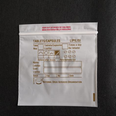 Custom Printed Ldpe Medical Ziplock Pills Medicine Zipper Resealable