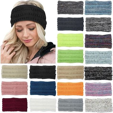 Paidaxing Winter Women Knitted Headband With Fleece Lined Ladies Chunky