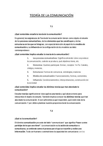 TEORIA DE LA COMUNICACION Pdf