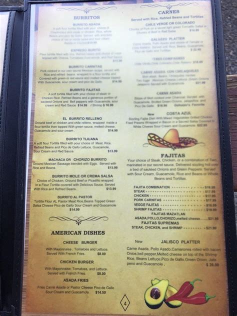 Menu At Mazatlan Mexican Restaurant King City Sw 116th Ave