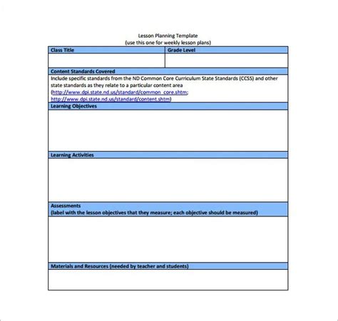 Common Core Lesson Plan Template