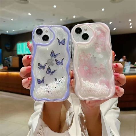 Forros Para Celular Customized Butterfly Quicksand Mobile Phone Cases