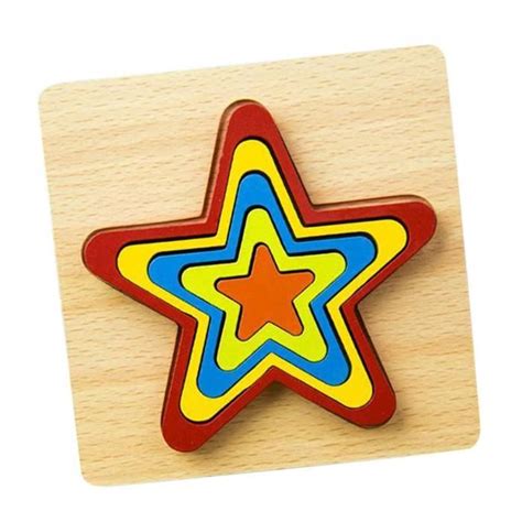 Puzzle Géométrique Montessori en Bois Jouets Educatifs de Montessori d